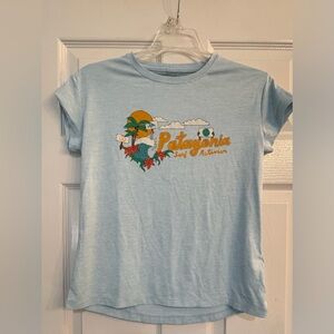 Patagonia Kids Sky Blue Surf Graphic Tee
